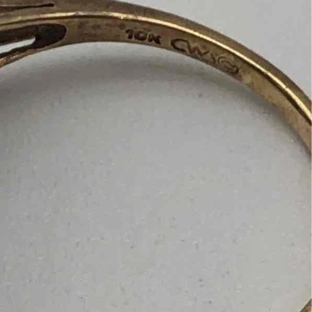 10kt Gold Blue Topaz & Diamond Elegant Gold Women's Ring Sz.10.5 - Picture 3 of 12